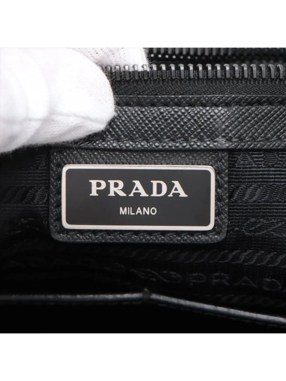 Prada Tessuto Nylon Leather Tote Shoulder Black
